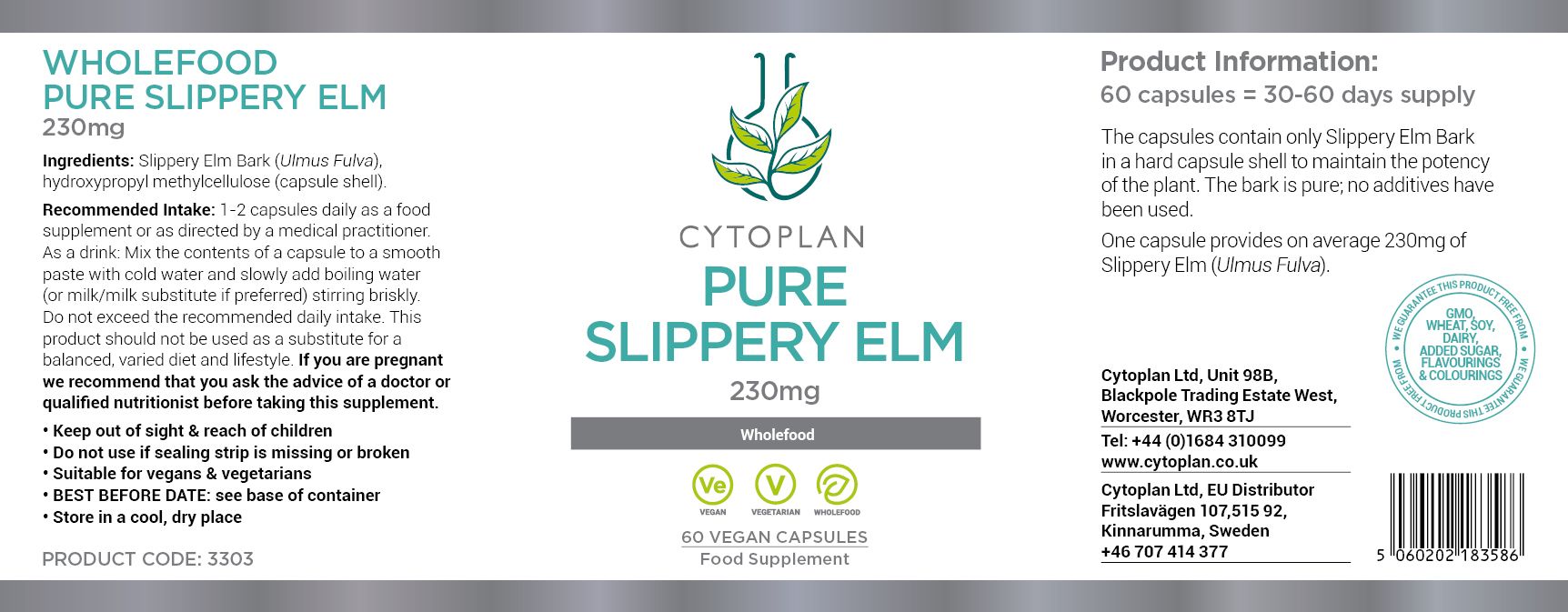 Cytoplan Slippery Elm 60 kap - Bild 3